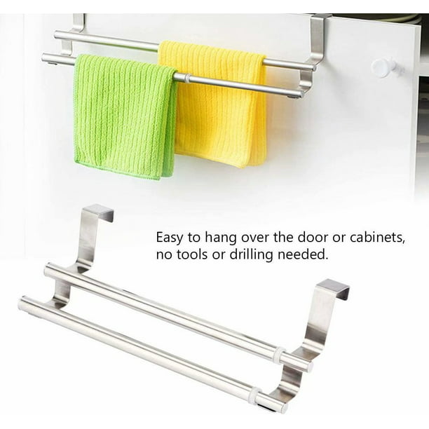 Adjustable Over Kitchen Cabinet Cupboard Draw Door Hand Towel Hook Hanger Holder 